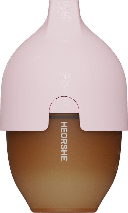 HEORSHE Bio-Mimetic Babyfles Anti-Koliek - Fles tegen Krampjes en Tepelverwarring - 100% Siliconen - Flessenspeen Bootst Borst Na - BPA Vrij - 160ml - Roze