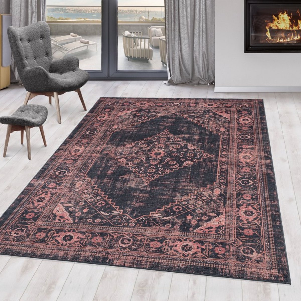 TapisTrend Antislipmatten Rood 140x200 cm Binnenkleed, vintage stijl, comfortabel, stevig en duurzaam, antislip