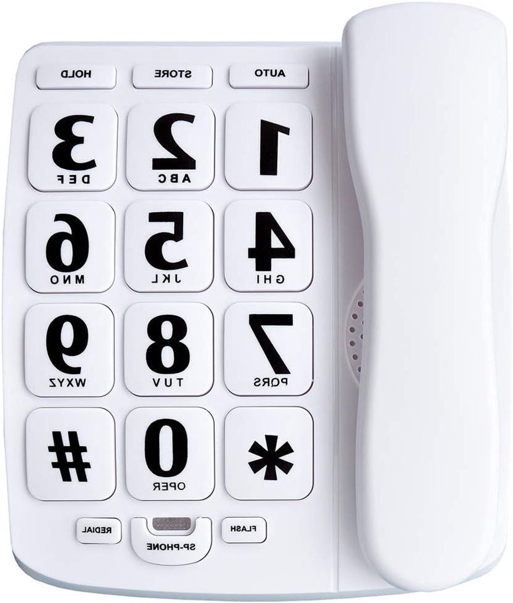 Vaste Telefoon - Seniorentelefoon Versterkte Telefoon - Gemakkelijk Bellen - Grote Knoppen Versterkt Volume