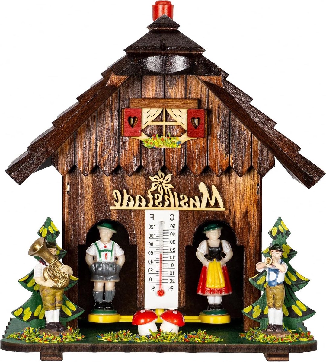 Weerhuisje Muziek - Weerstation Huisje - Weer Voorspellen - Mechanisch Touw Mechanisme - Niet Gespecificeerd - Kleurrijk