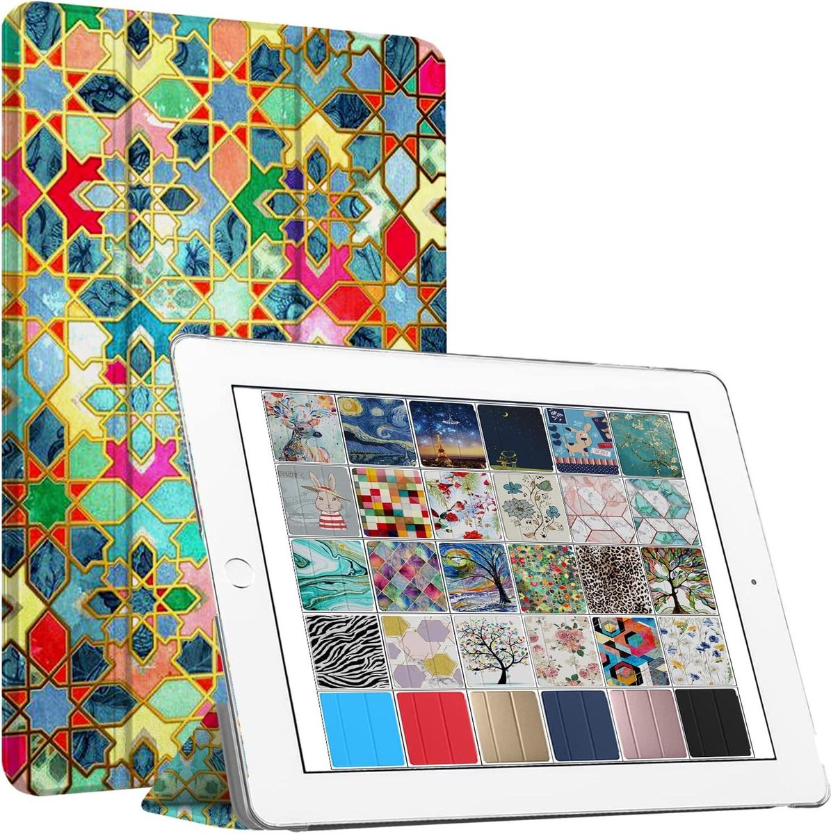 iPad Hoes - Tablet Cover - Bescherming Tablet - Dubbele Hoek Stand - 10.5 Inch - Damast