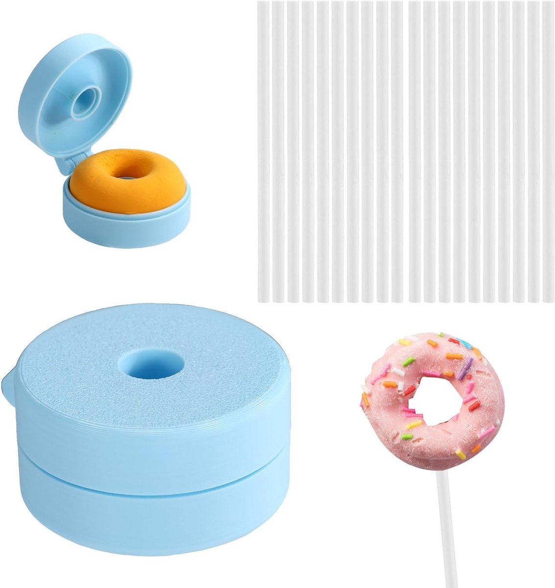 3D Cake Pop Mallen voor Thuisbakken - 20 Stokken voor Bruiloften, Verjaardagen en Desserts - Ideaal voor Chocolade, Snoep en IJscreaties