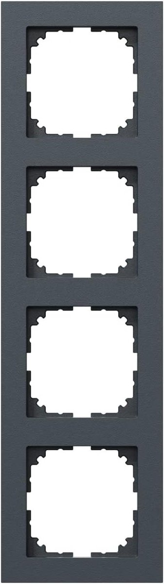 Afdekraam 4-voudig - Stopcontact frame - Stopcontacten afdekken - Mat thermoplast - 4-voudig - antraciet