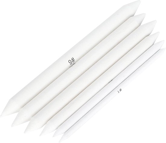 Kunst Blender Set - Tekengereedschap Papier - Schetsen en Mengen - Gemaakt van Premium Papier - 6 Stuks - Wit van Merkloos — afbeelding 4