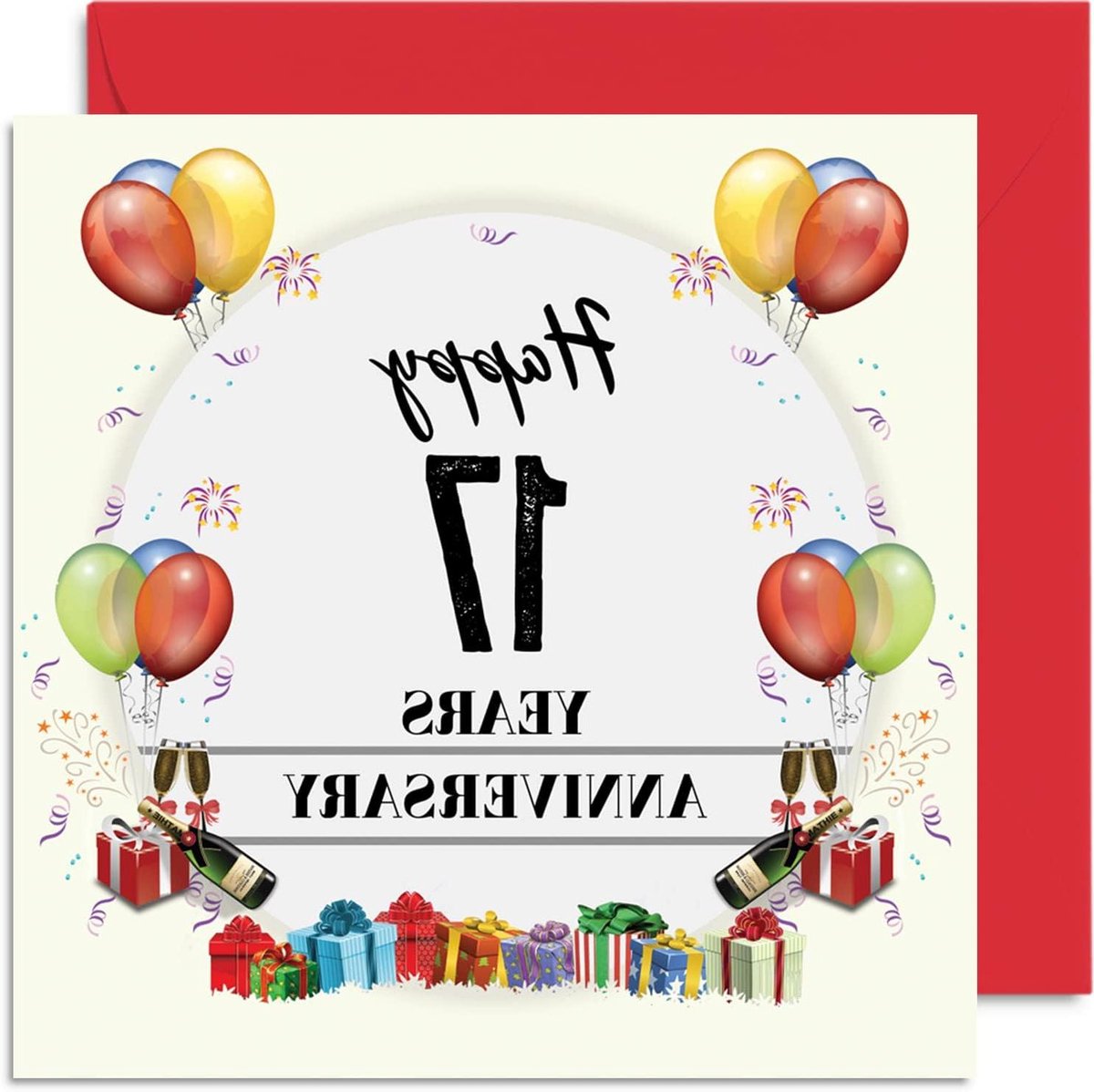 Verjaardagskaart Echtgenoot - Huwelijkskaart Partner - Jubileum Vieren - Lege Binnenkant - 145 mm x 145 mm - 17