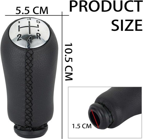 Versnellingspookknop - Schakelhendel grip - Comfortabel schakelen - Ergonomisch R-vormig ontwerp - 10.5 cm lengte - Zwart van Merkloos — afbeelding 5