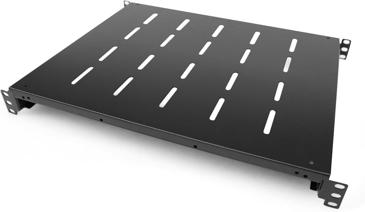 Server Rack Plank - Lade Plank - Serverkast Organiseren - Verstelbare Diepte - 1U 600MM - Zwart