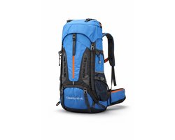 Hiking Rugzak 70L - Trekking rugzak - Waterdicht - Met Regenhoes - Trekking - Blauw
