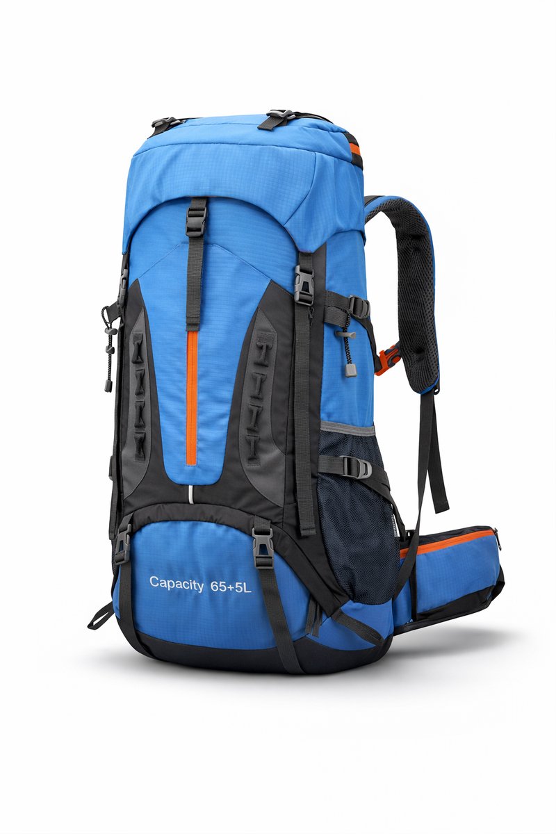 Hiking Rugzak 70L - Trekking rugzak - Waterdicht - Met Regenhoes - Trekking - Blauw