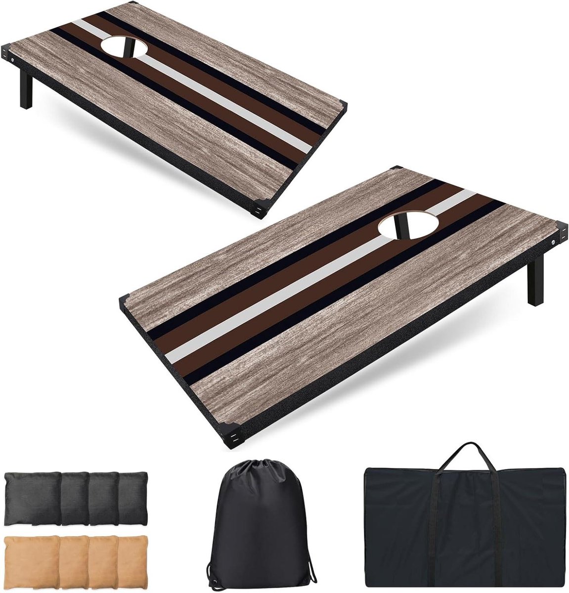 Cornhole Bord Set - Bean Bag Toss - Buiten Spelen - Inclusief Draagtas - 91 x 61 cm - Houtkleur