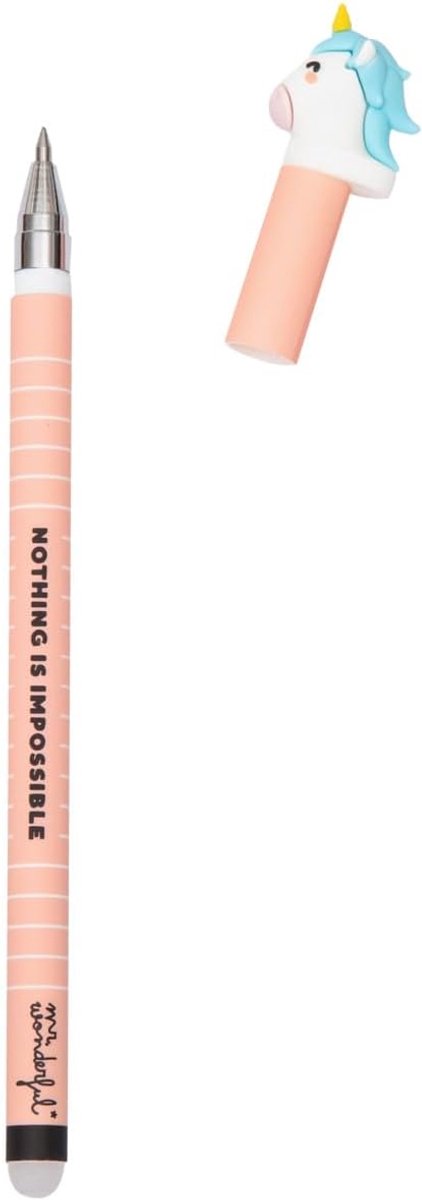 Uitwisbare Pen - Rollerball Pen Eenhoorn - Dagelijks Schrijven - Met Gum Uitwisbaar - 0.9mm Lijngrootte - Blauw