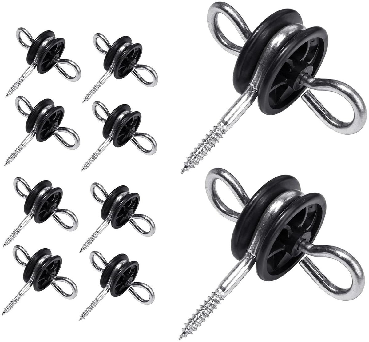 Deurgreep Isolator - Hek Isolator - Omheining Beveiligen - Dubbele Ring Ontwerp - 10 Stuks - Zwart