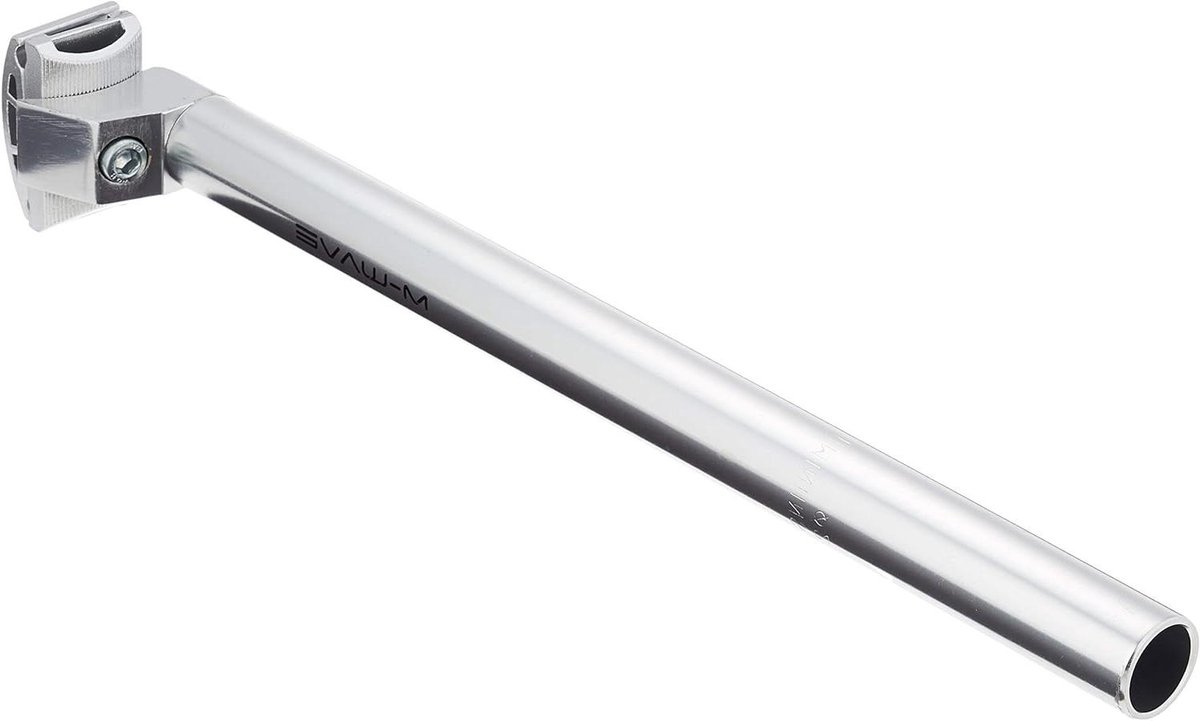 Zadelpen Aluminium - Fietszadel Ondersteuning - Fietsen Comfortabel Maken - Gepatenteerd Bevestigingssysteem - 25.4 x 350 mm - Zilver