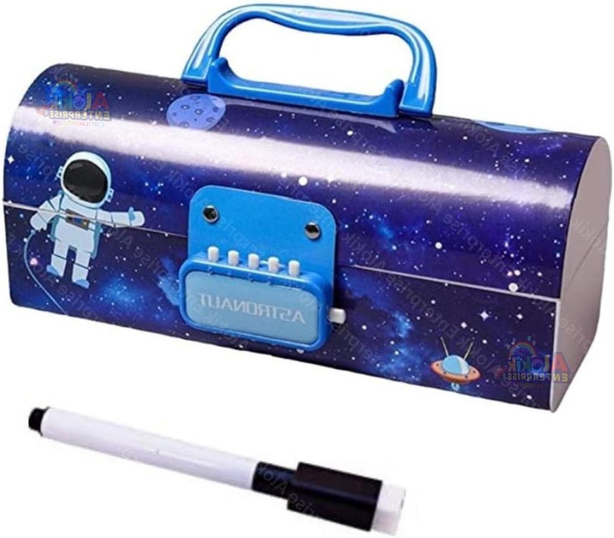 Potlooddoos met Wachtwoord - Etui Kinderen - Schoolspullen Organiseren - Dubbellaagse Vakken - 10 Liter Capaciteit - Ruimte