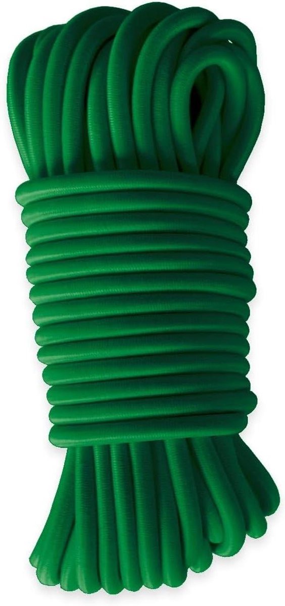 Bungeekoord - Elastisch koord Spanner - Dekzeilen Bevestigen - UV-bestendig Rubber - 9 mm x 30 m - Groen
