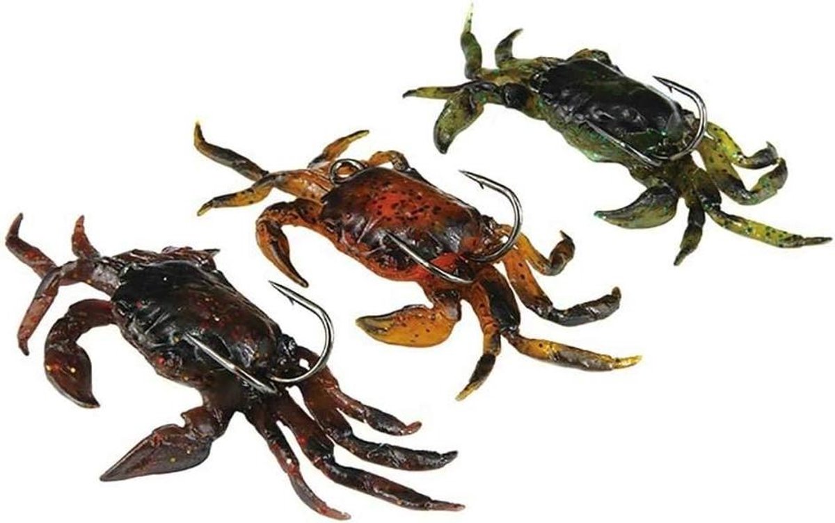 Zachte Vis Lokaas - Nep Worms - Vissen Aantrekken - Realistische Krab Vorm - 10 cm - Willekeurig