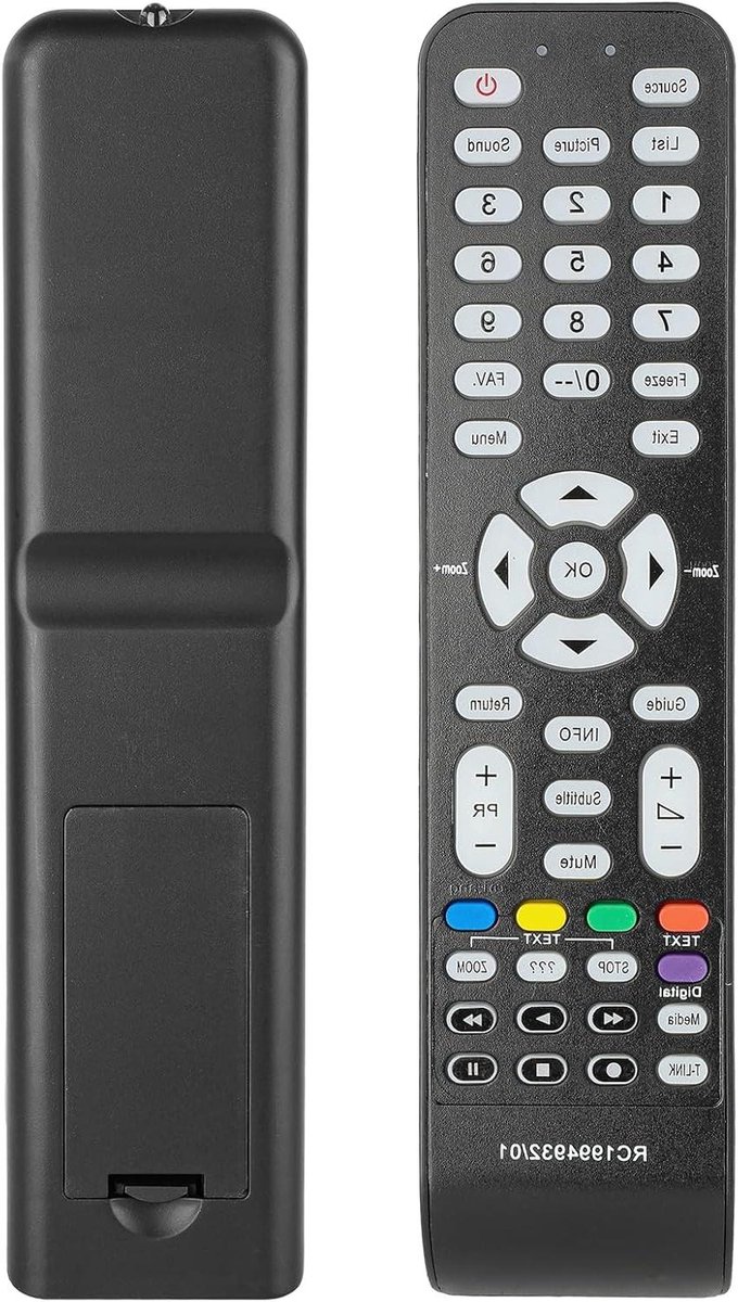 Afstandsbediening TV - TV Controller - TV Bediening - Geen Programmering Nodig - 10 Meter Bereik - Zwart