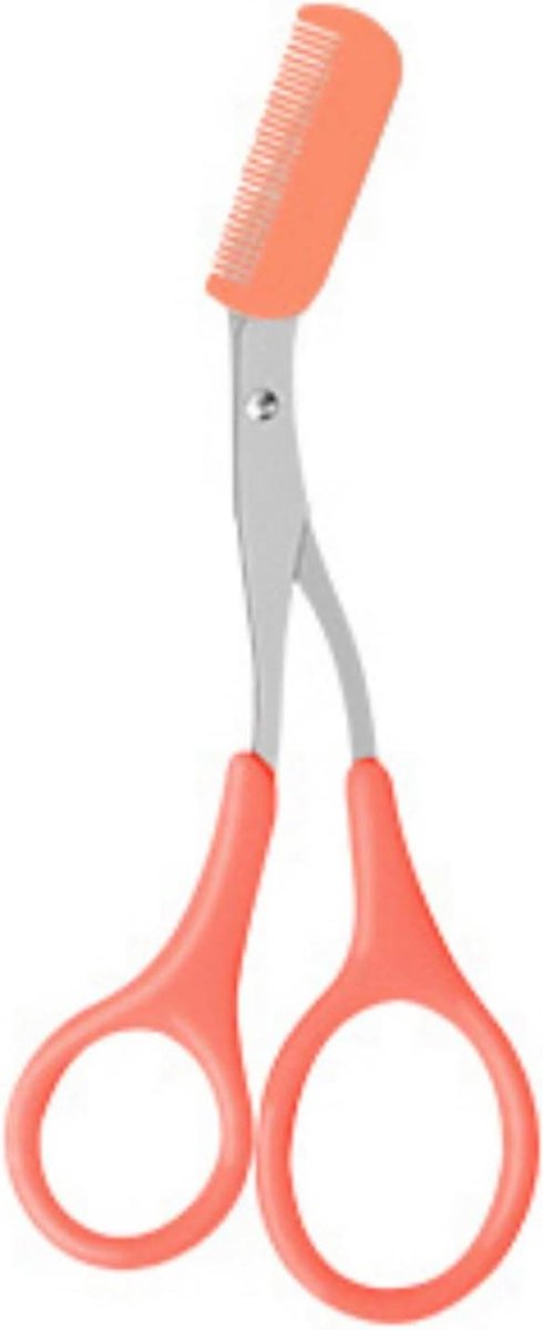 Wenkbrauwtrimmer Schaar - Wenkbrauw Scheermes - Wenkbrauwen Vormgeven - Met Geïntegreerde Kam - 1 Stuk - Oranje