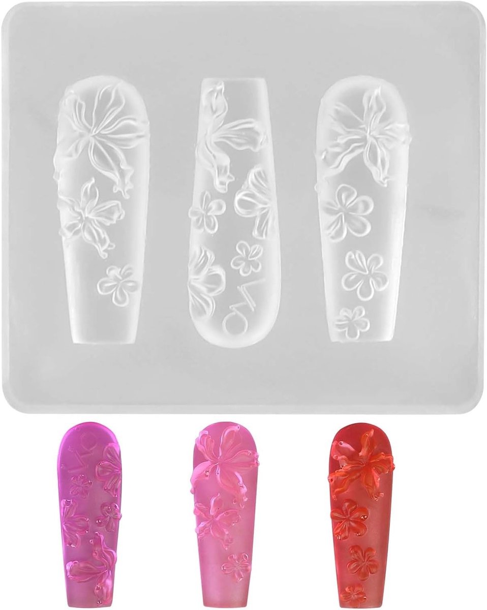 3D Bloemen Nagel Mal, Siliconen Snijvorm voor Bloemblaadjes, Creatieve Nagelaccessoires en DIY Projecten