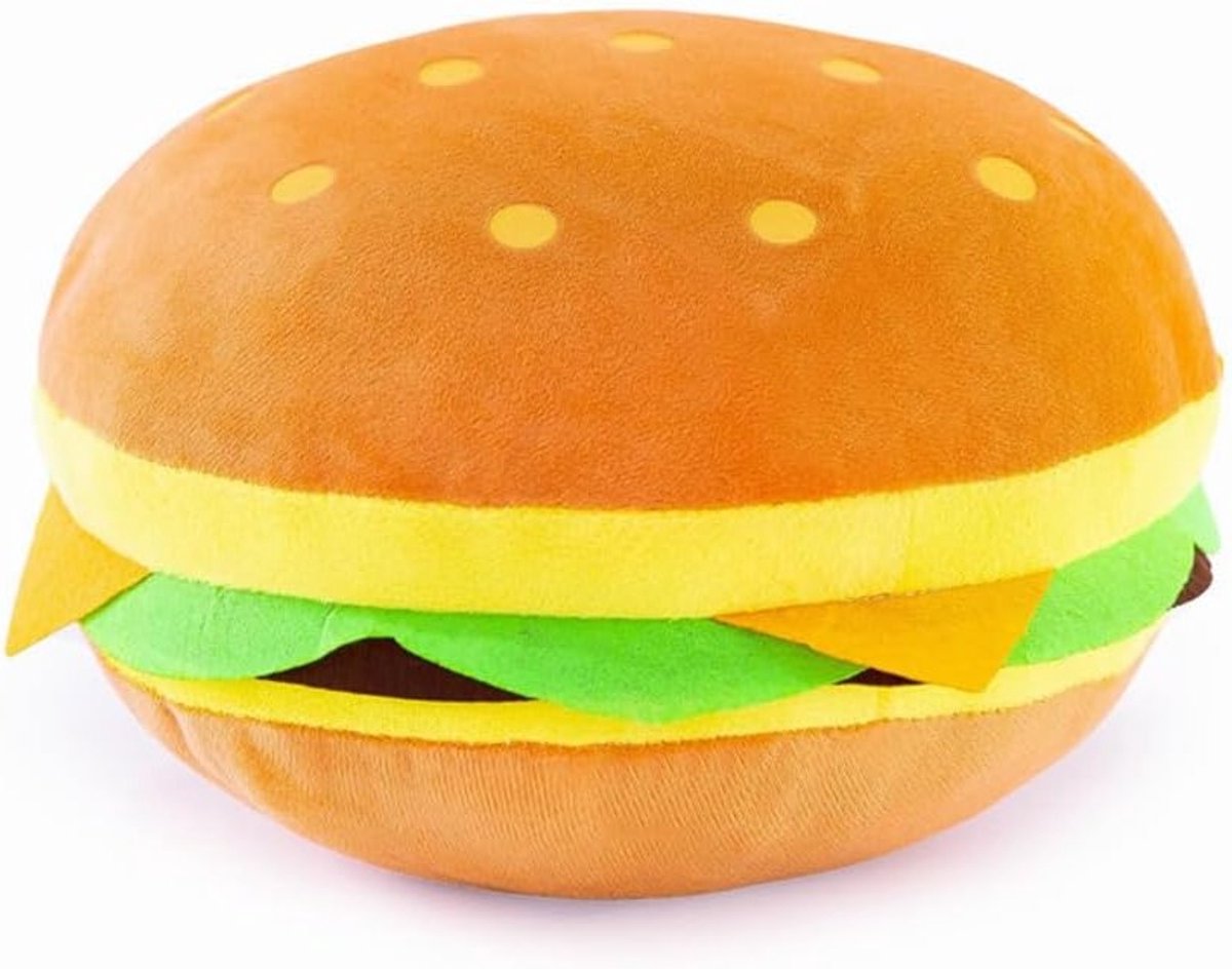 Grappig Voedsel Kussen Speelgoed - Pluche Friet en Hamburger Kussen 40cm, Leuk Cadeau voor Kinderen en Huisdecoratie