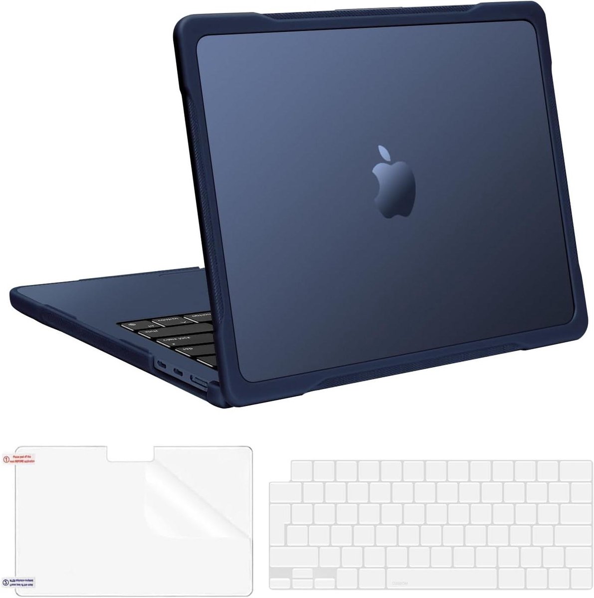 Laptop Beschermhoes - Hardcase Cover - Dagelijks Gebruik - Inclusief Toetsenbordhoes - 136 inch - Minuten Blauw