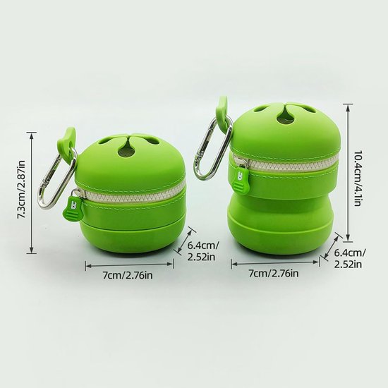 Camping Afvalbak - Opvouwbare Vuilnisbak - Buiten Opruimen - Compact Opvouwbaar - 7.3 x 7 cm - Groen — afbeelding 4