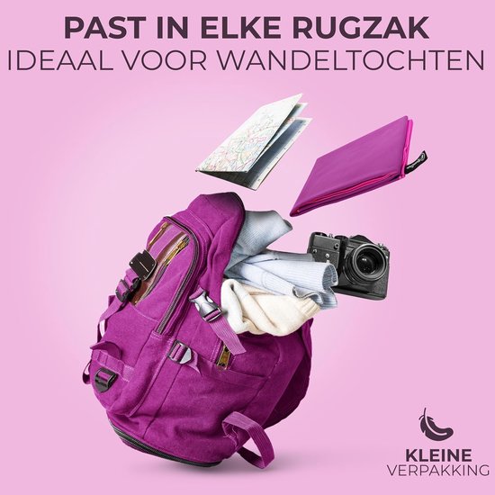 Microvezel Handdoek - Reishanddoek Sportdoek - Snel Drogen Reizen - CO2 Neutraal Transport - 60 x 40 cm - Roze — afbeelding 4