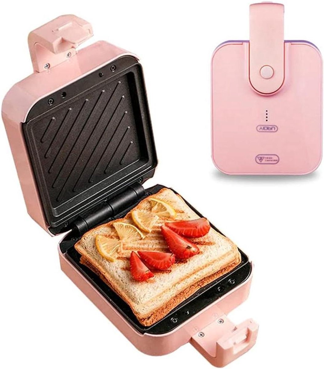 Sandwichmaker - Tosti apparaat - Snelle lunches - Dubbelzijdig verwarmen - Compact formaat - Multicolor