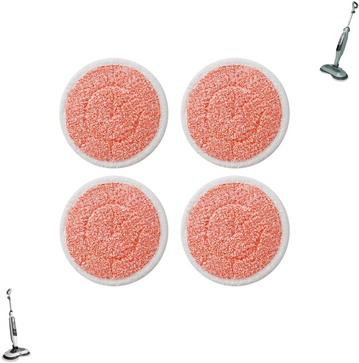 4 stuks - Vervangende dweilpads - Ronde dweilpads - Wasbare stoomdweilpads - Herbruikbare dweilpads - Vervangende pads voor stoomreinigers - Stoomdweildoeken - Ontworpen voor Shark stoomreinigers Shark S7000, S7201, S8001