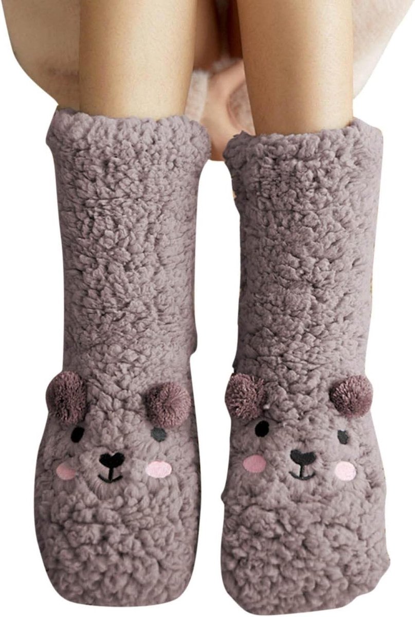 Dames Sokken - Winter Sokken - Warme Voeten - Zonder Elastiek - One Size - Kerstprint
