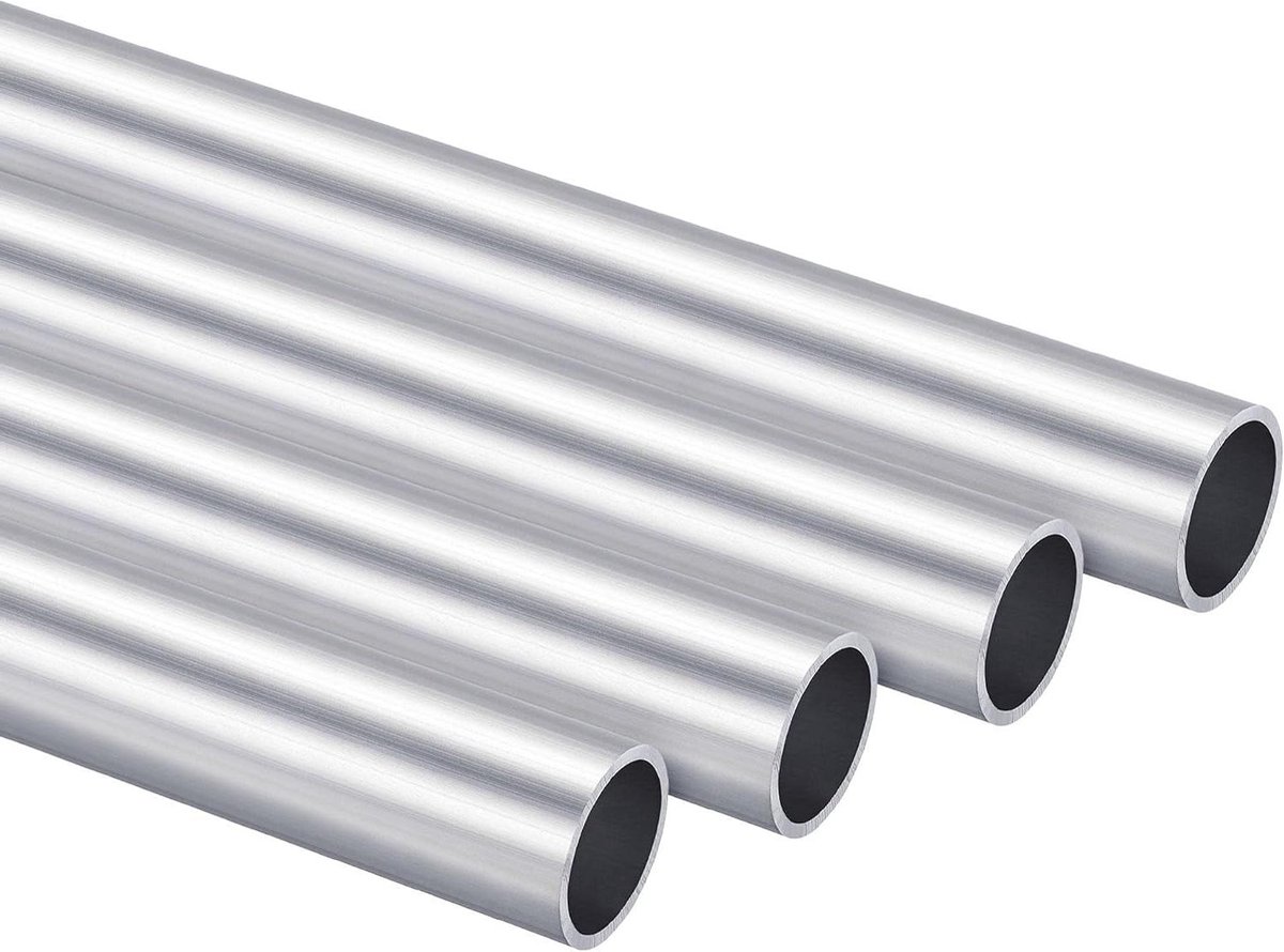 Aluminium Ronde Buizen - Metaalprofielen - Hobby Projecten - Naadloze Constructie - 200mm Lengte - Aluminiumkleurig