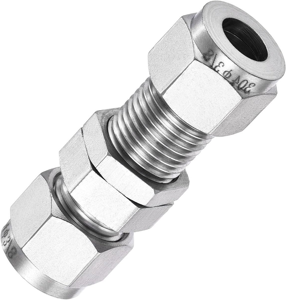 Montage van de compressiebuis 3/8" OD x 3/8" OD Schot Unie Koppelingsadapter in 304 Roestvrij Staal voor Duurzame Verbindingen en Levensduur