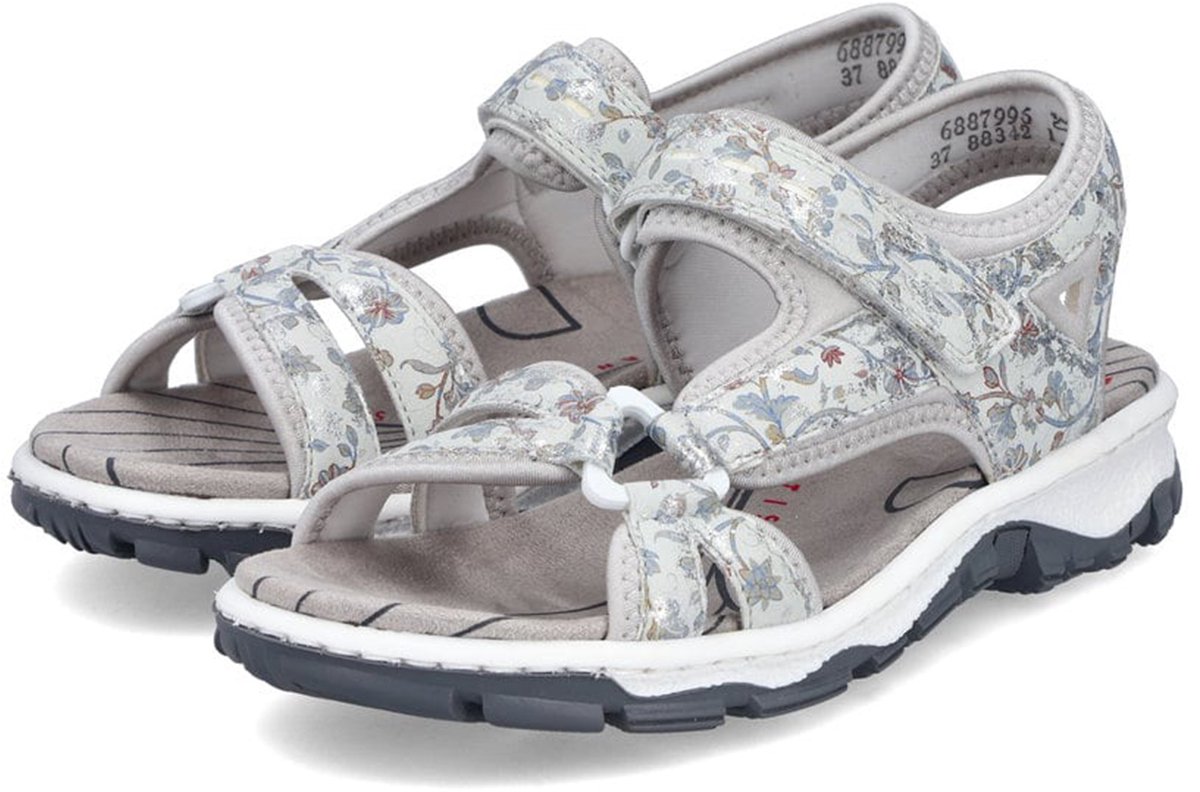 Rieker dames trekking sandalen hemelsblauw Sandalen 68879-69 Bloemmotief