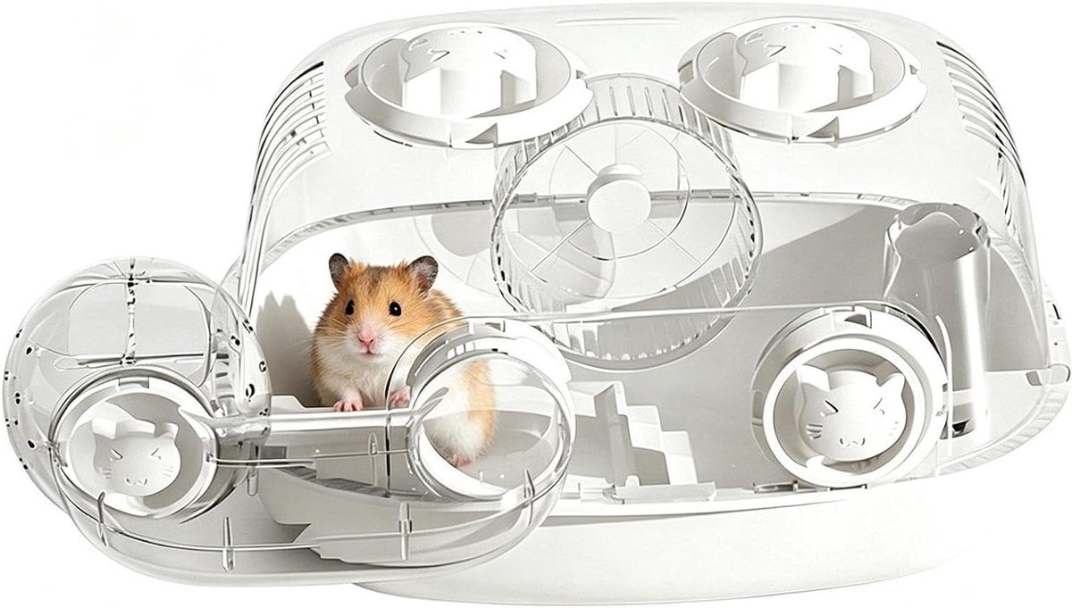 Bol.com Kleine Dieren Kooi - Dieren Habitat - Dieren Huisvesten - Panoramisch Transparant - 38L x 30B x 135H cm - Transparant aanbieding