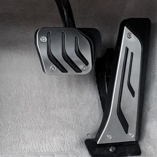 Pedaalhoezen Set - Auto Pedalen - Veilig Rijden - Antislip Ontwerp - 2 Stuks - Zwart Zilver — afbeelding 2