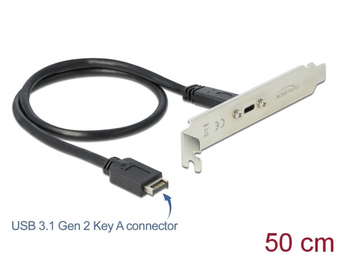 USB 3.1 Gen 2 slotbeugel met 1 x USB Type-C-poort