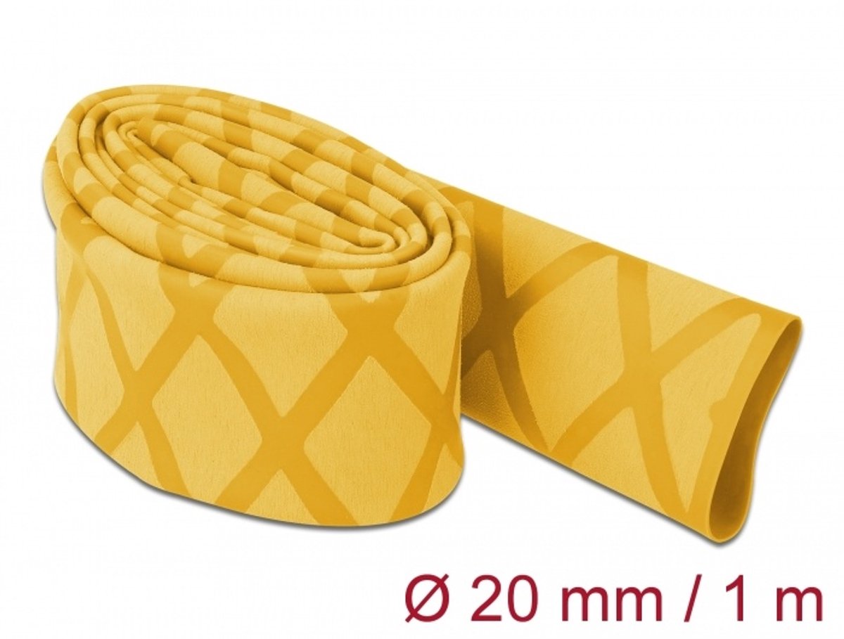 Warmte krimpbuis x-patroon niet-slip 1 m x 20 mm geel