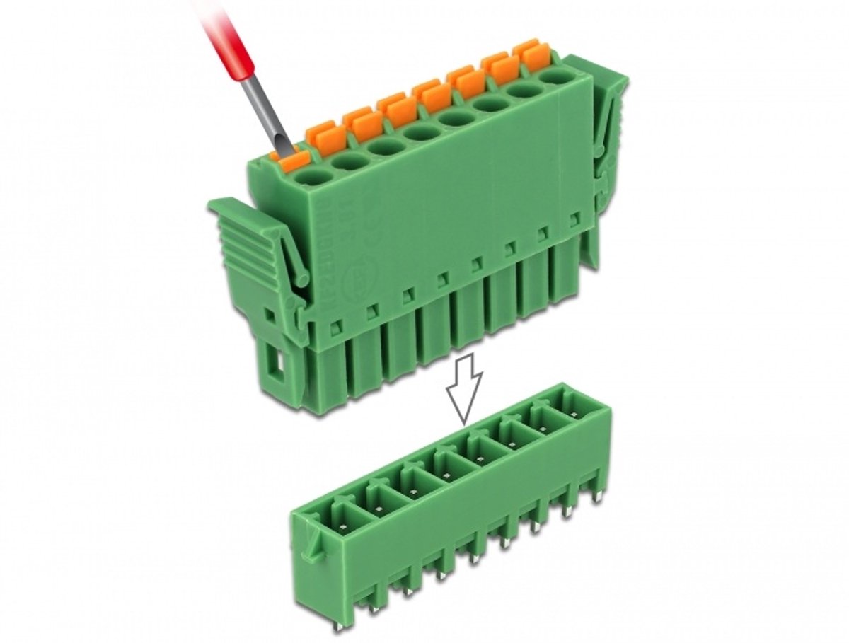 Eindblok ingesteld voor PCB 8 pin 3,81 mm toonhoogte verticaal