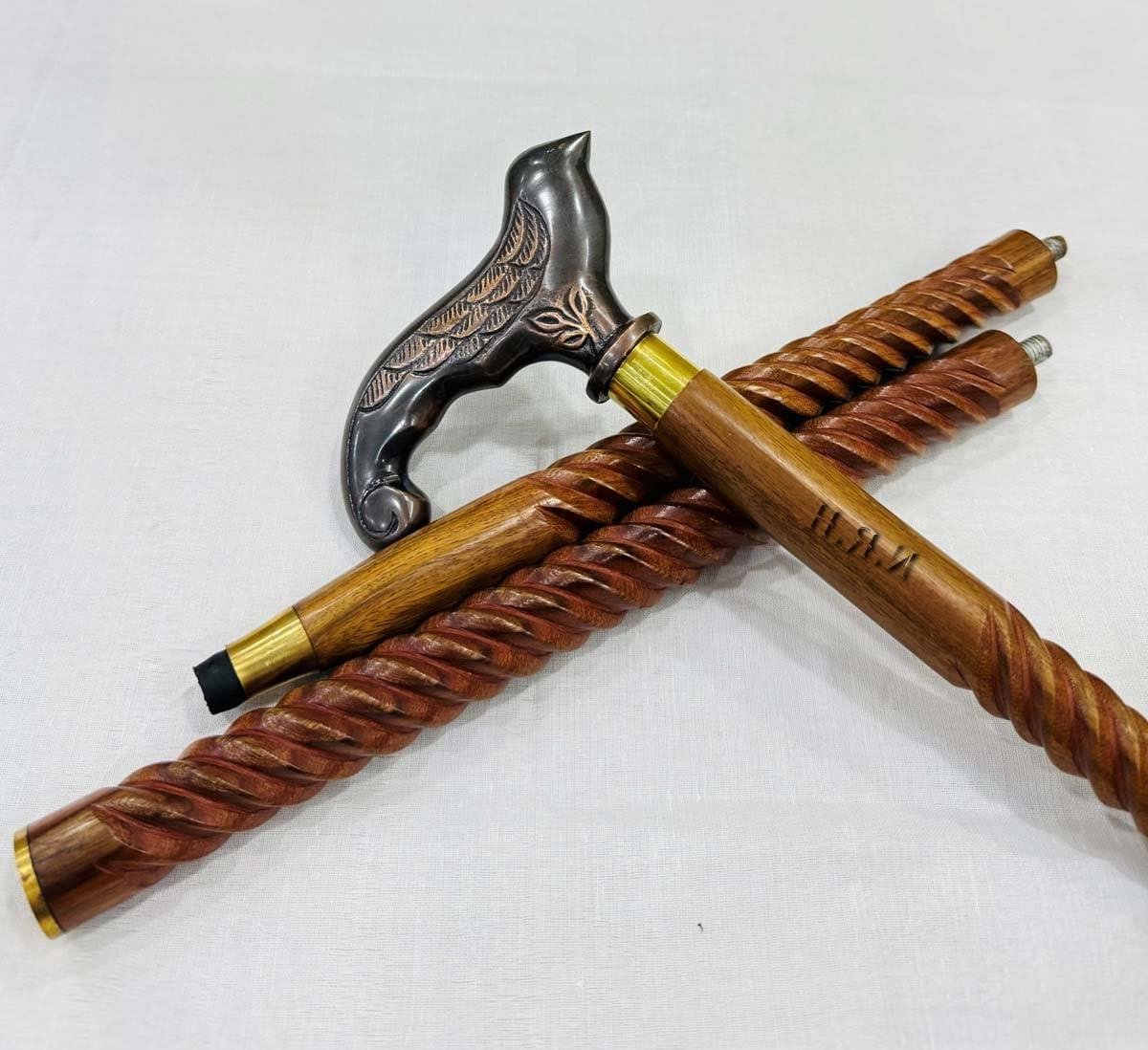 Houten Wandelstok - Stijlvolle Stok - Dagelijks Gebruik - Afneembare Schacht - 36 Inch - Bruin