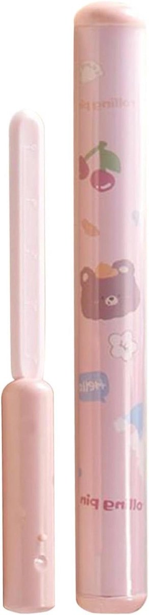 Deegroller - Bakrol - Bakken en decoreren - Met ingebouwde schaal - 30 cm - Roze