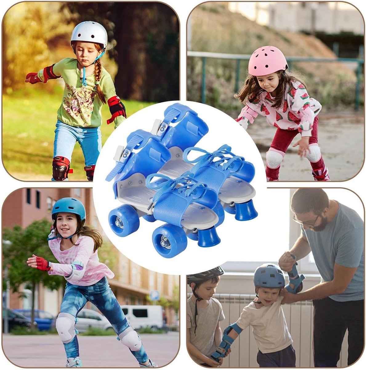 Kinderschaatsen Rolschaatsen set Buiten spelen Verstelbaar ontwerp 4 wielen