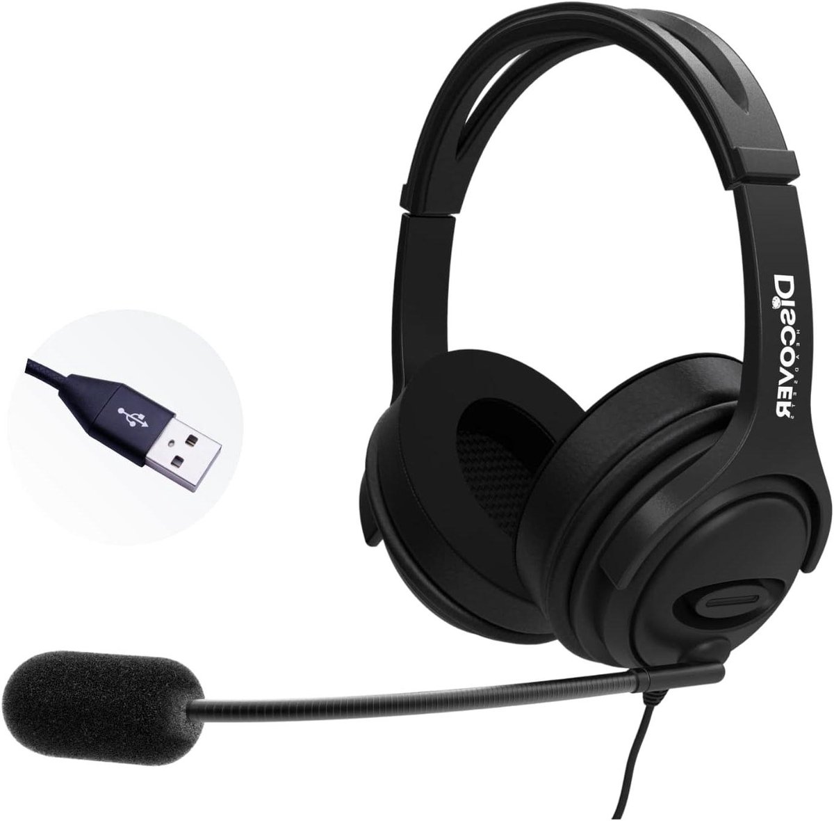 USB Headset - Computer Headset - Professioneel Bellen - Ruisonderdrukking - Dubbele Luidsprekers - Zwart