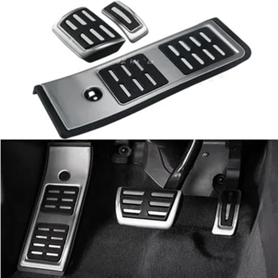 Pedaalhoezen Auto - Voetpedaal Covers - Veiliger Rijden - Antislip Rubber - 3 Stuks - Zilver — afbeelding 4