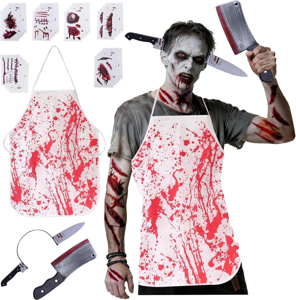 Griezelig Halloween Kostuum voor Volwassenen - Spooky Outfit voor Feestjes en Verkleedpartijen