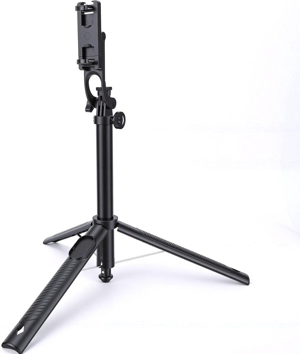 64 Inch Selfie Monitor Scherm Telefoon Statief, Uitschuifbare Bluetooth Draadloze Schermspiegeling Selfie Stick, Statief met 1/4 Inch Universele Draad, Ideaal voor Reizen Vlog Live