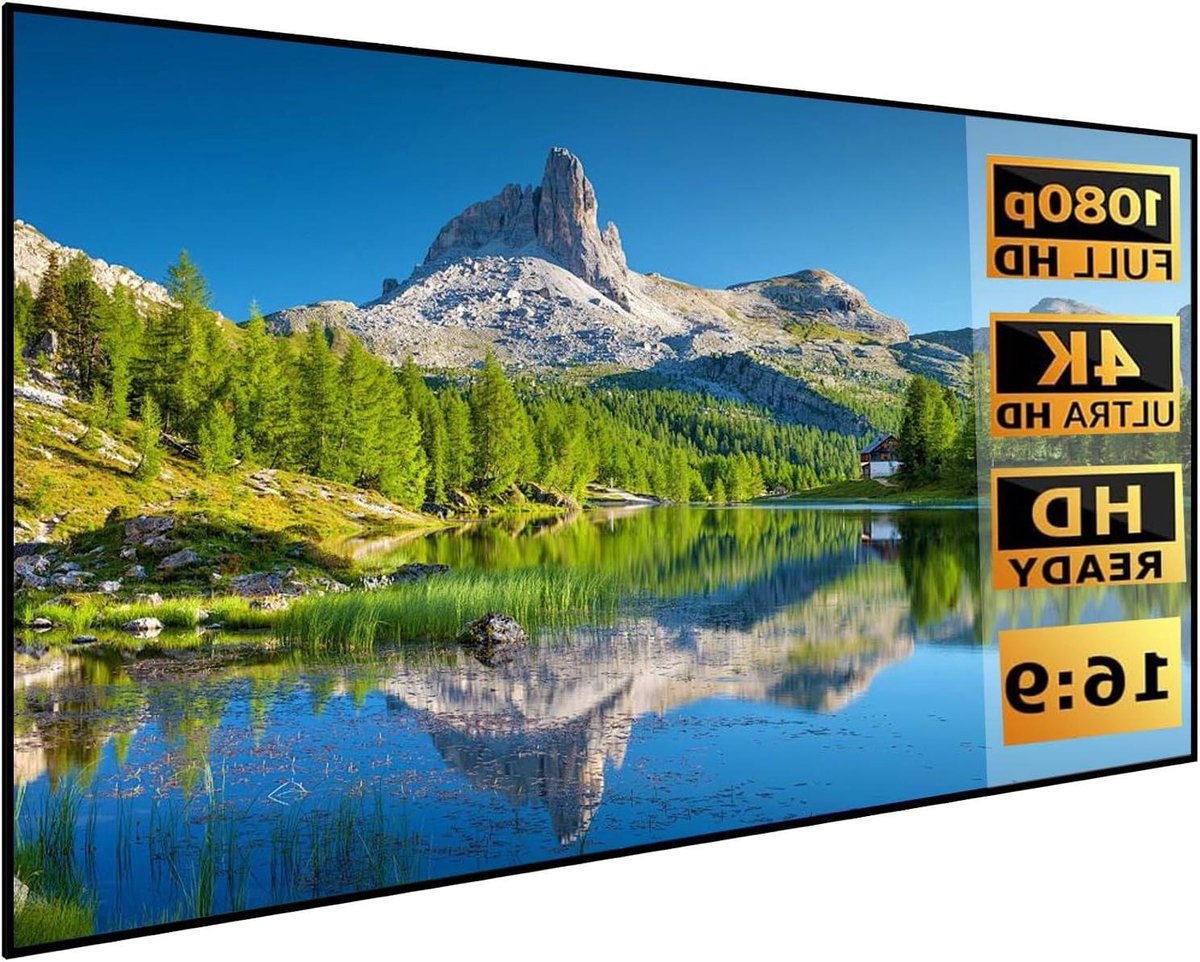 Projectiescherm Vast Frame - Beamer Scherm - Thuisbioscoop Film - 170 Graden Kijkhoek - 72 Inch - Mat Wit