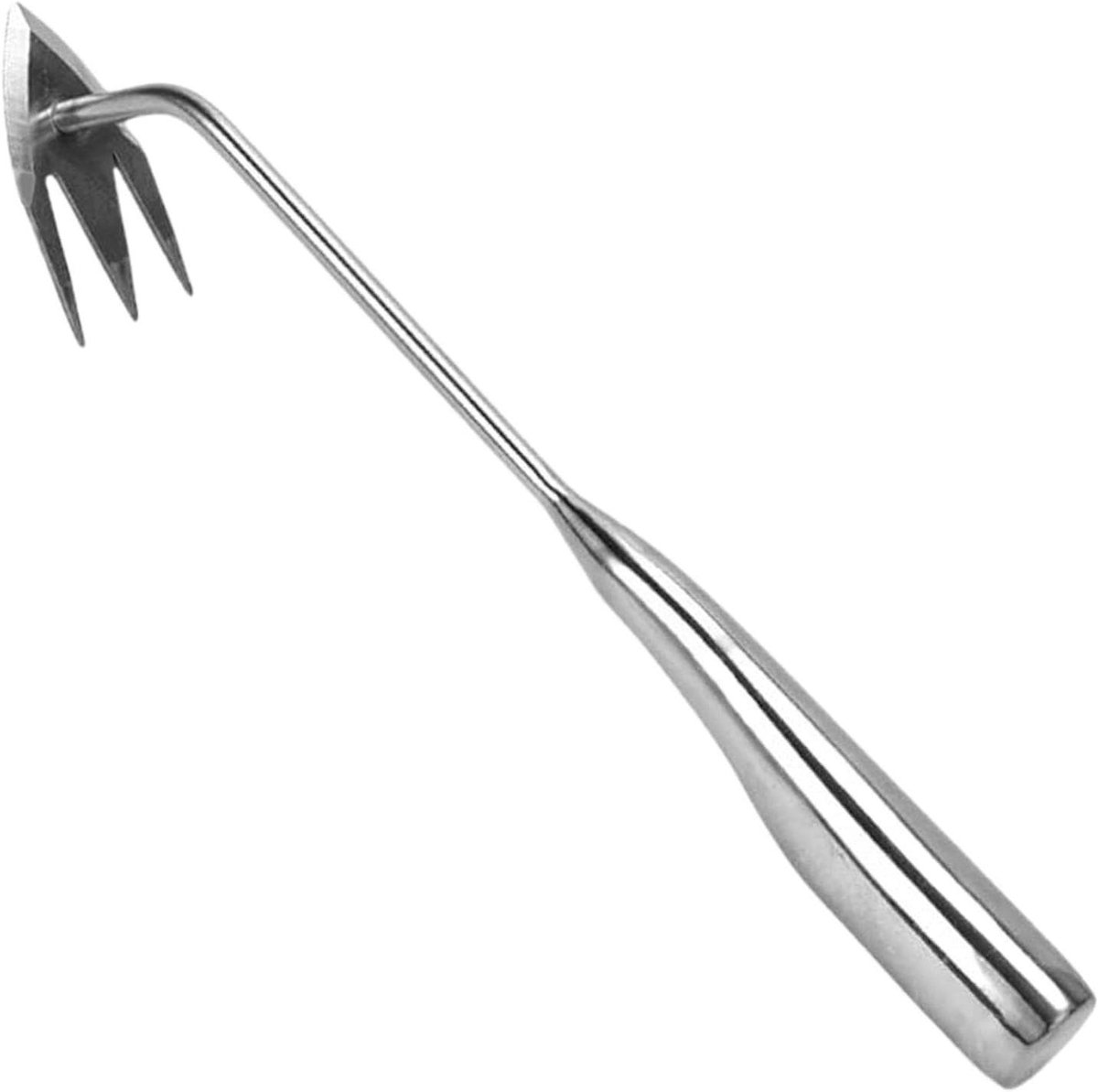 Handonkruidsteker 3-tanden - Grasverwijderaar Tuingereedschap - Onkruid Vrij Maken - Ergonomische Grip - 34 cm - Roestvrij Staal