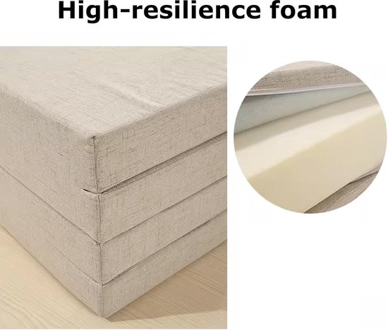 Vouwmatras - Slaapmat - Logeren en reizen - Afneembare hoes - 200x60cm - Donkergrijs — afbeelding 5