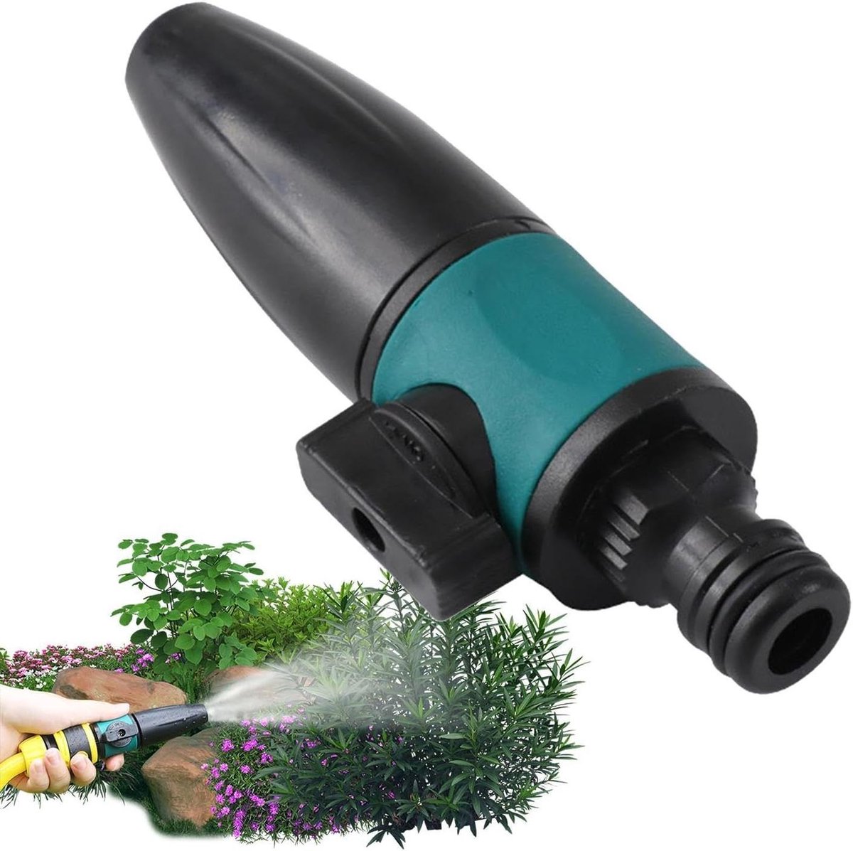 Sproeimond Tuinslang - Spuitpistool Irrigatie - Tuinieren Auto Wassen - Instelbare Waterstroom - 12.5 x 3 cm - Grijs