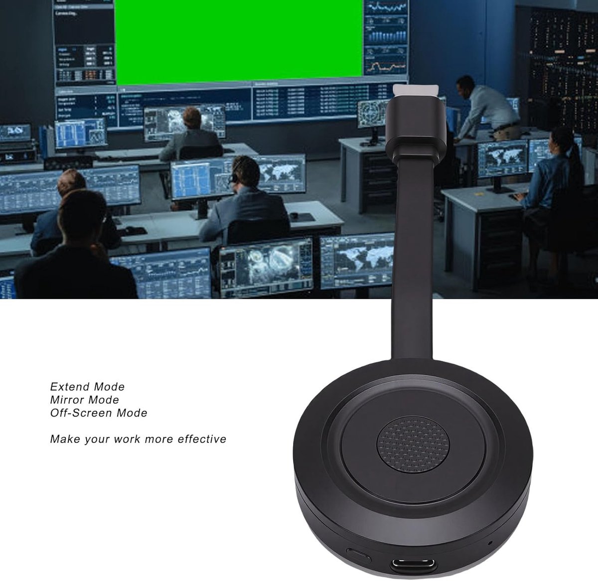 Draadloze Displayadapter - Scherm Spiegeling - Content Delen - 4K UHD Streaming - 12 cm - Zwart